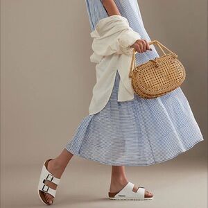 NIB Birkenstock Arizona White Birko-Flor Regular Width Size 38